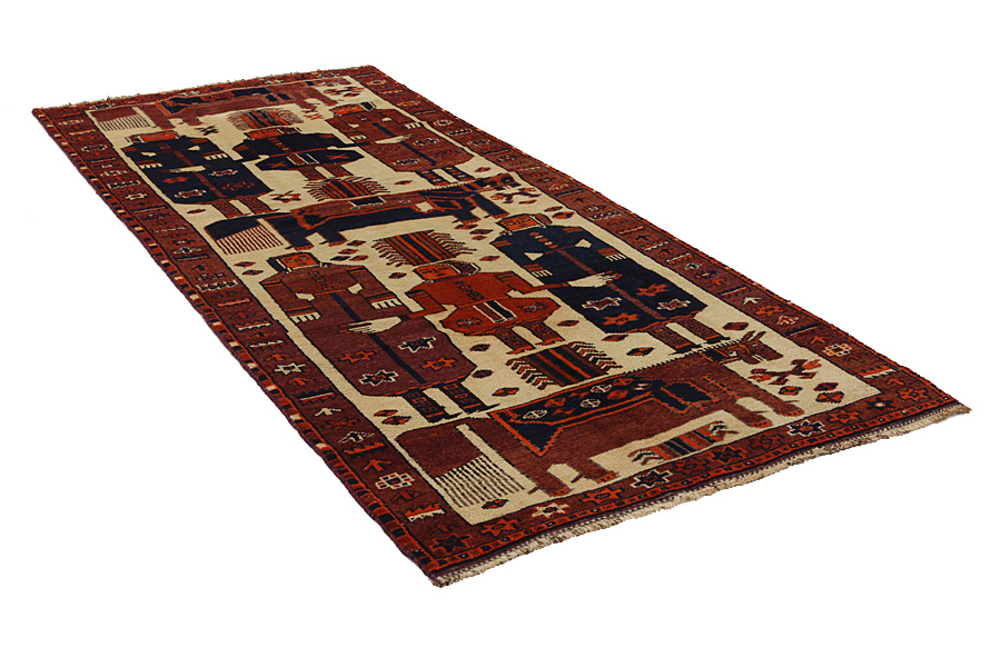 Bakhtiari - Qashqai Alfombra Persa 359x140 - Imagen 1