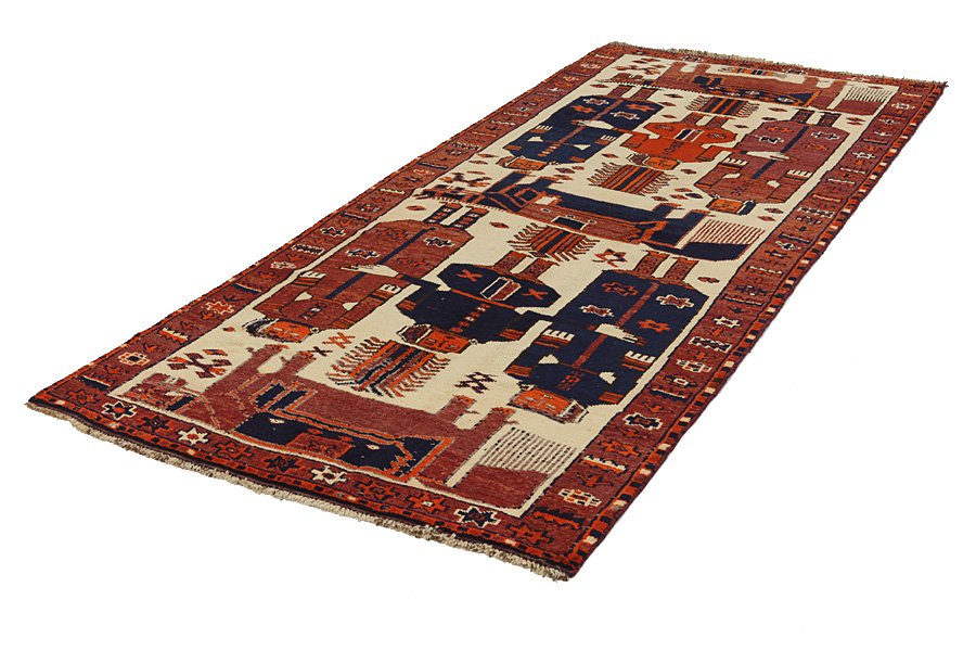 Bakhtiari - Qashqai Alfombra Persa 359x140 - Imagen 2