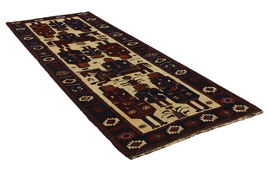Bakhtiari - Qashqai Alfombra Persa 400x140 - Imagen 1